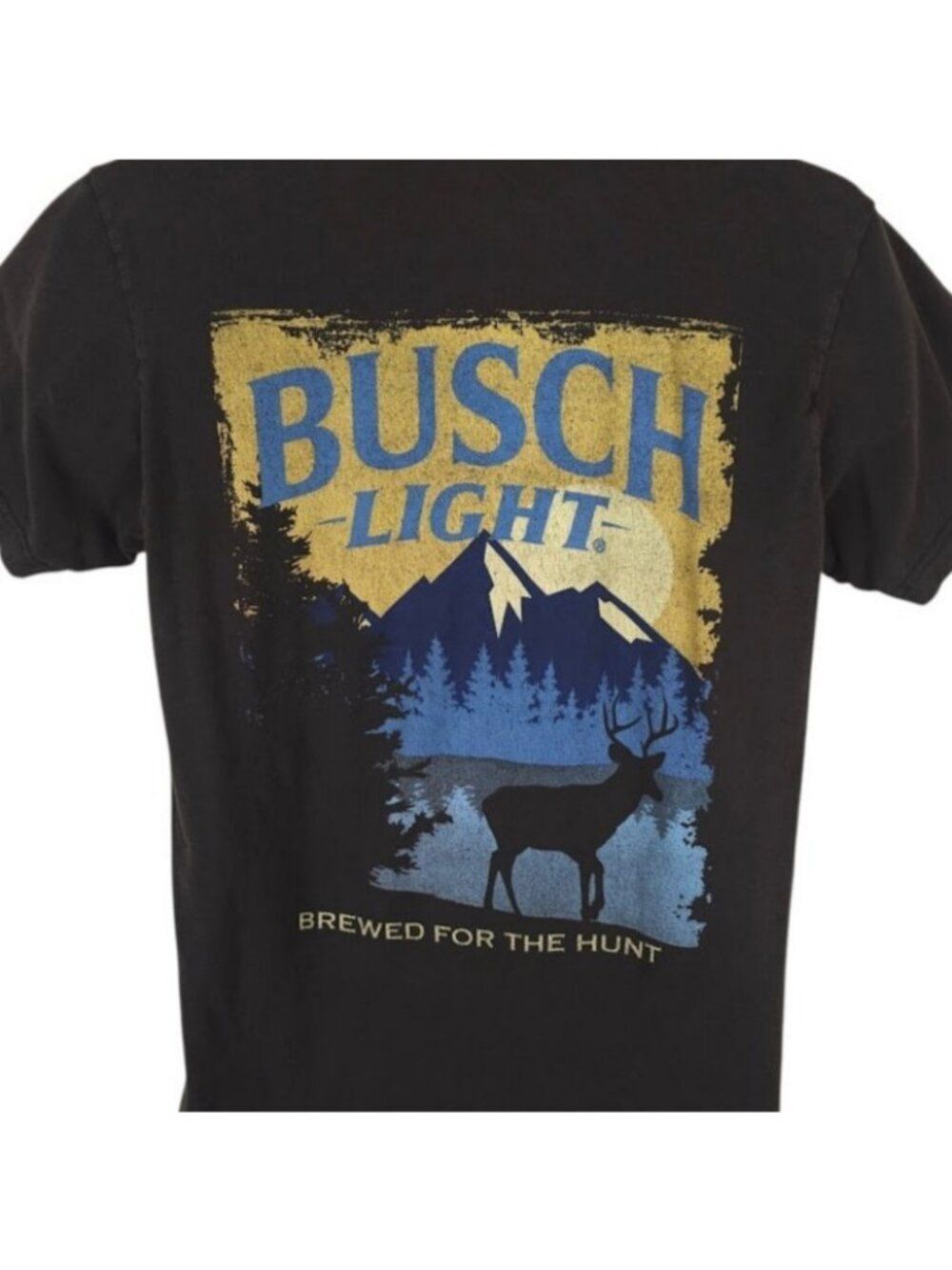 BuschβLight Hunting T Shirt Mens Size Medium Black Beer Brewed For The Hunt